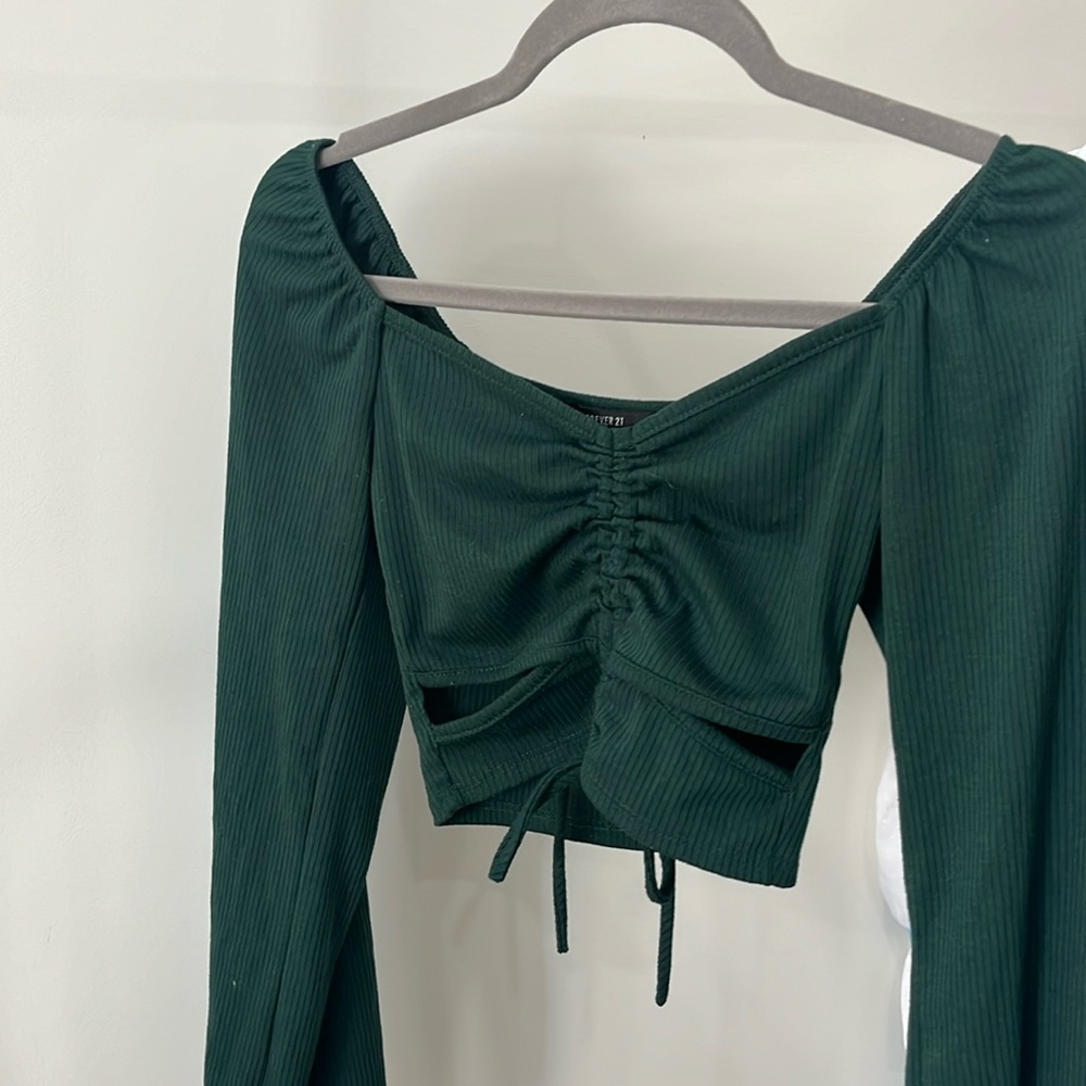 Square Neck Crop Top with Cutouts